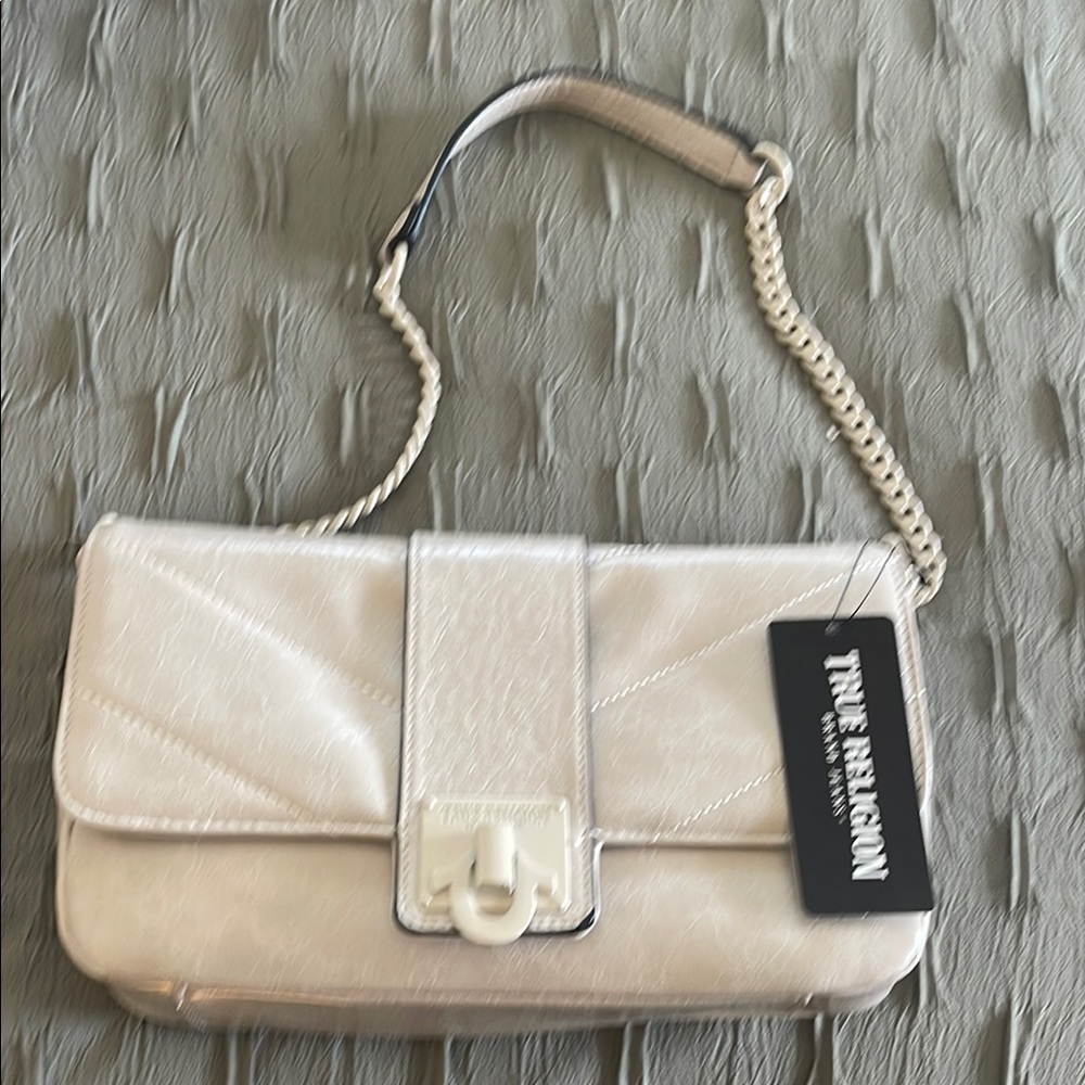 True Religion Cream Shoulder Bag